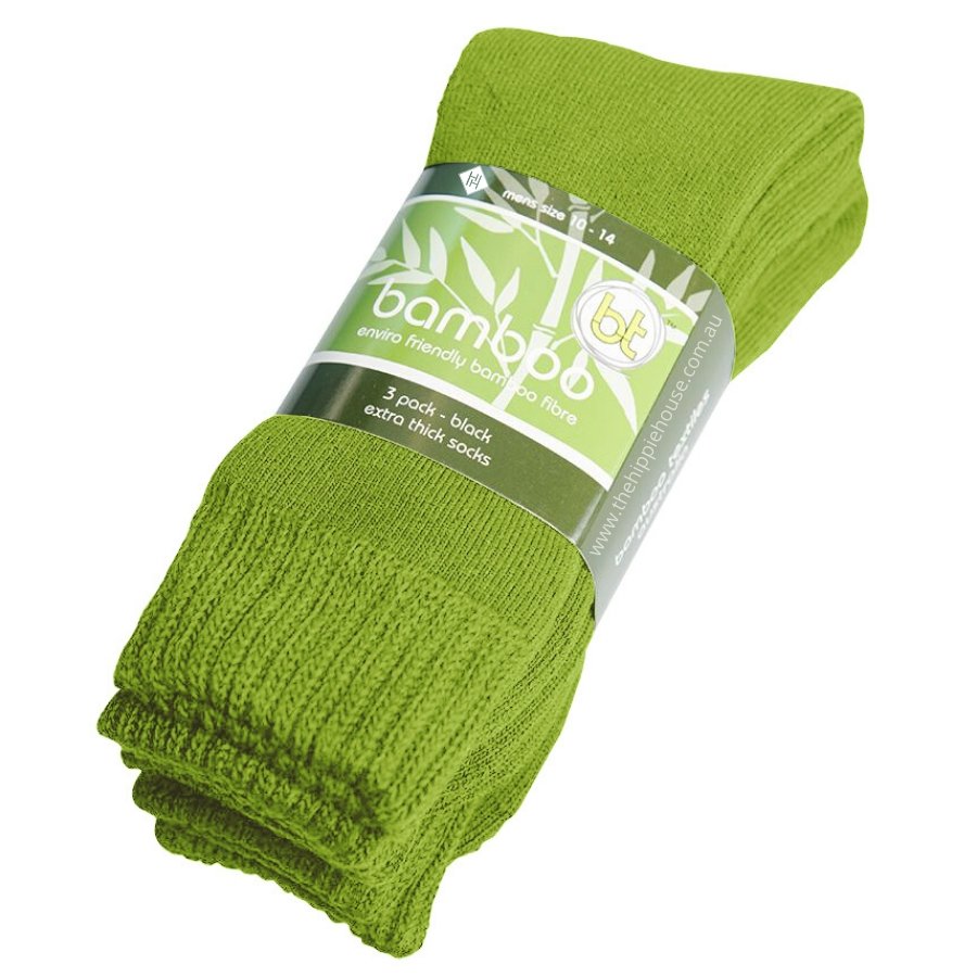Extra Thick Lime Bamboo Socks - 3 Pack