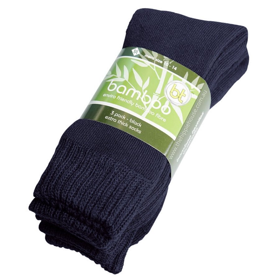 Extra Thick Navy Bamboo Socks - 3 Pack