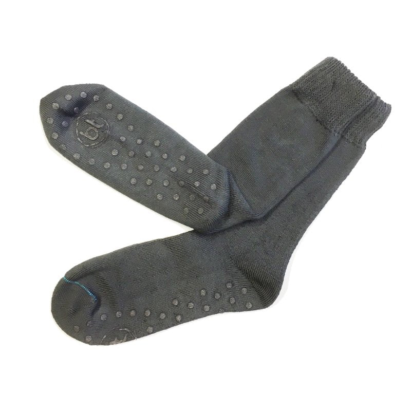 Extra Thick Slate Bamboo Socks With Grips - Men's 6-10