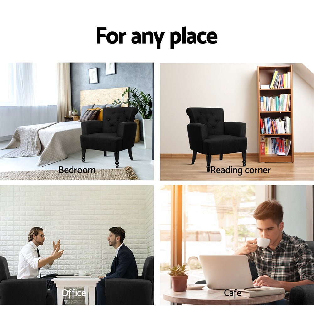 Black Retro French Styled Chair - The Hippie House