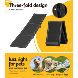 i.Pet Dog Pet Ramp Car Stairs Steps Travel Ladder | Foldable Adjustable Portable Pet Ramp