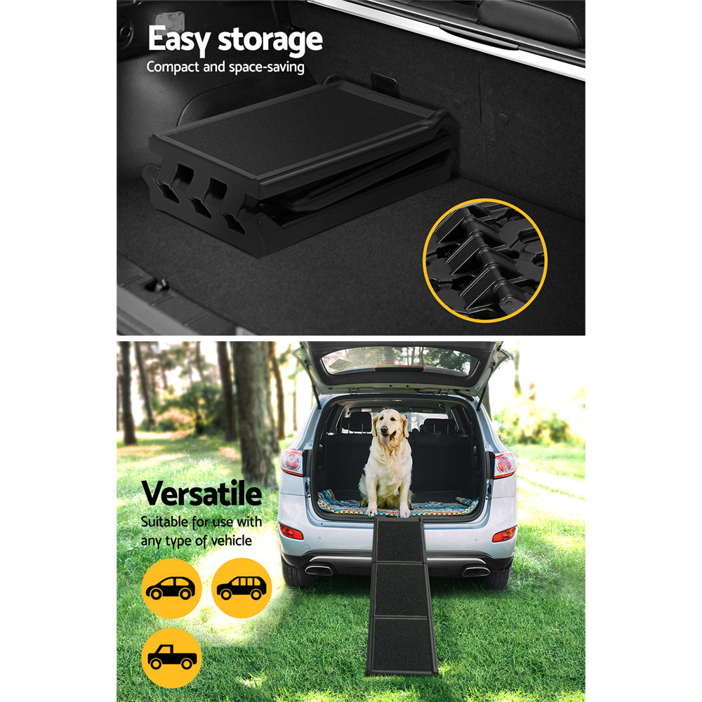 i.Pet Dog Pet Ramp Car Stairs Steps Travel Ladder | Foldable Adjustable Portable Pet Ramp