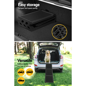 i.Pet Dog Pet Ramp Car Stairs Steps Travel Ladder | Foldable Adjustable Portable Pet Ramp