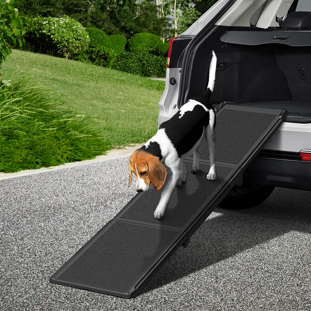 i.Pet Dog Pet Ramp Car Stairs Steps Travel Ladder | Foldable Adjustable Portable Pet Ramp