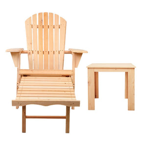 Outdoor Beach Chair and Table Set - 3 Piece