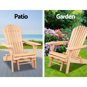 Outdoor Beach Chair and Table Set - 3 Piece
