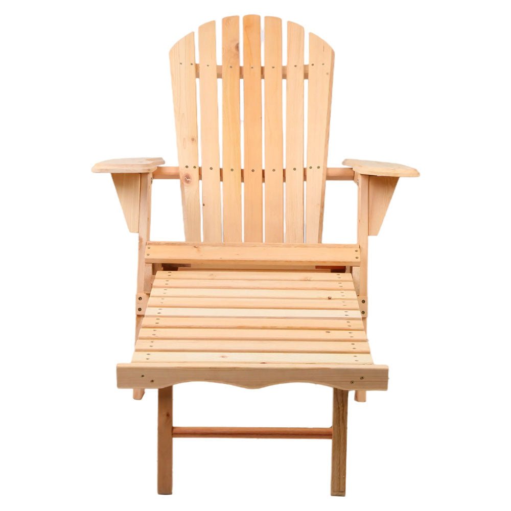 Wooden 2PCS Set Of Beach Chair Lounges