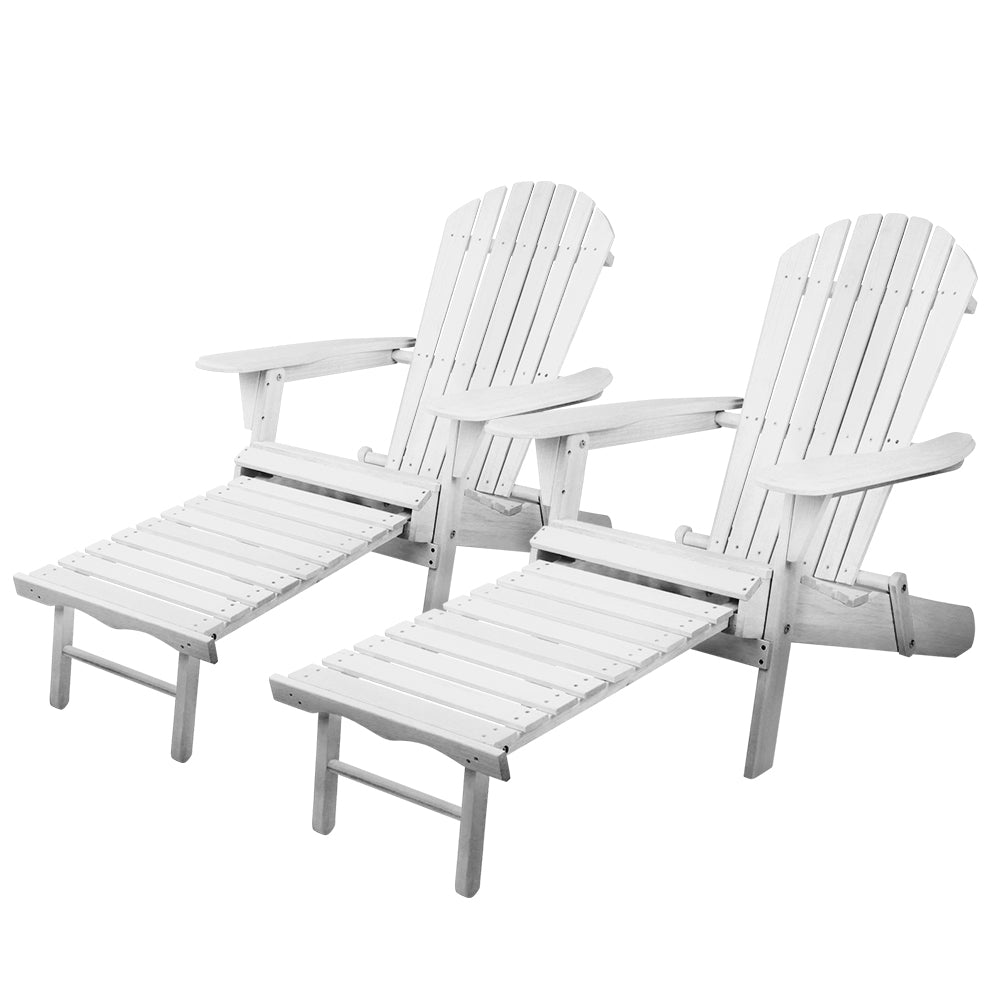Set of 2 Outdoor Beach Sun Lounge Chairs