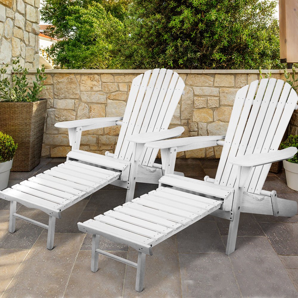 Set of 2 Outdoor Beach Sun Lounge Chairs