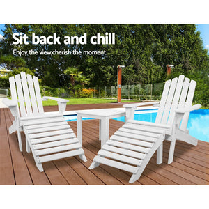 White Beach Sun Lounge Chairs - 2PCS Set