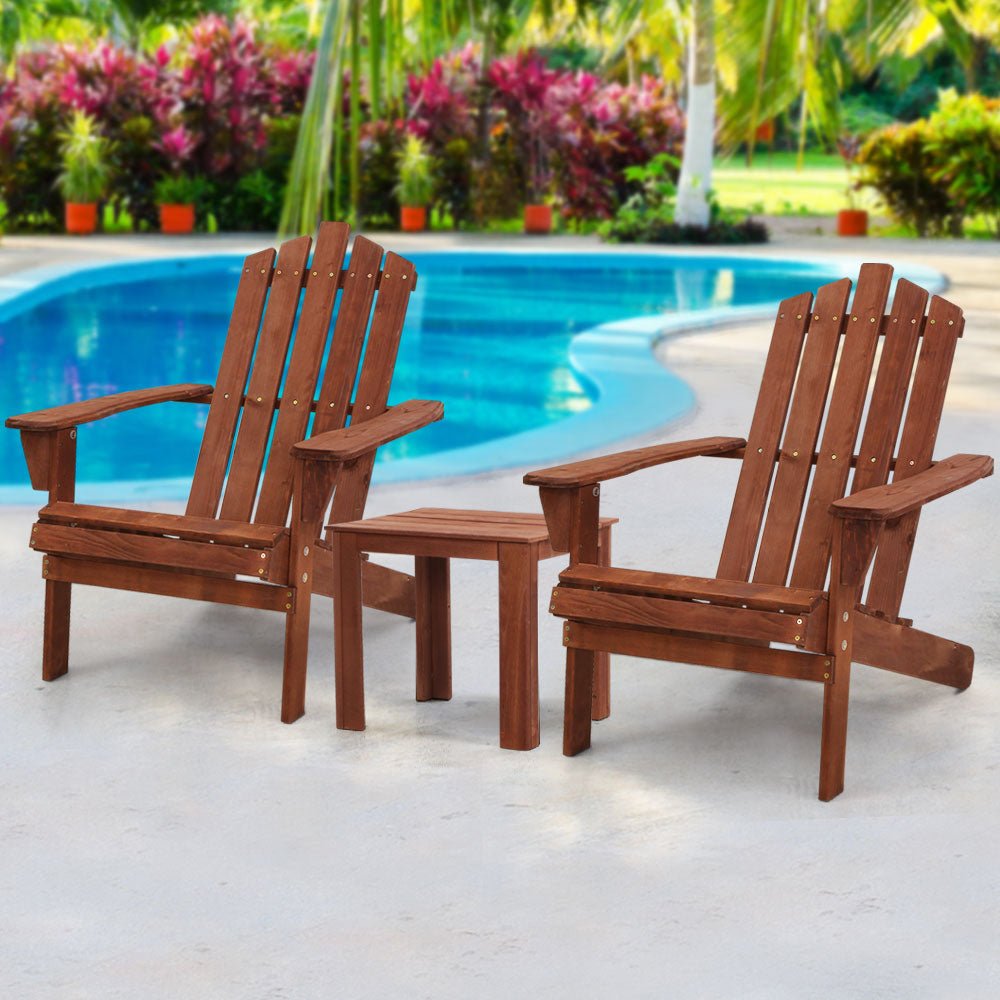 Brown Sun Lounge Beach Chairs With Table