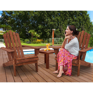 Brown Sun Lounge Beach Chairs With Table