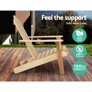 Wooden Outdoor Sun Lounge Beach Chair Set