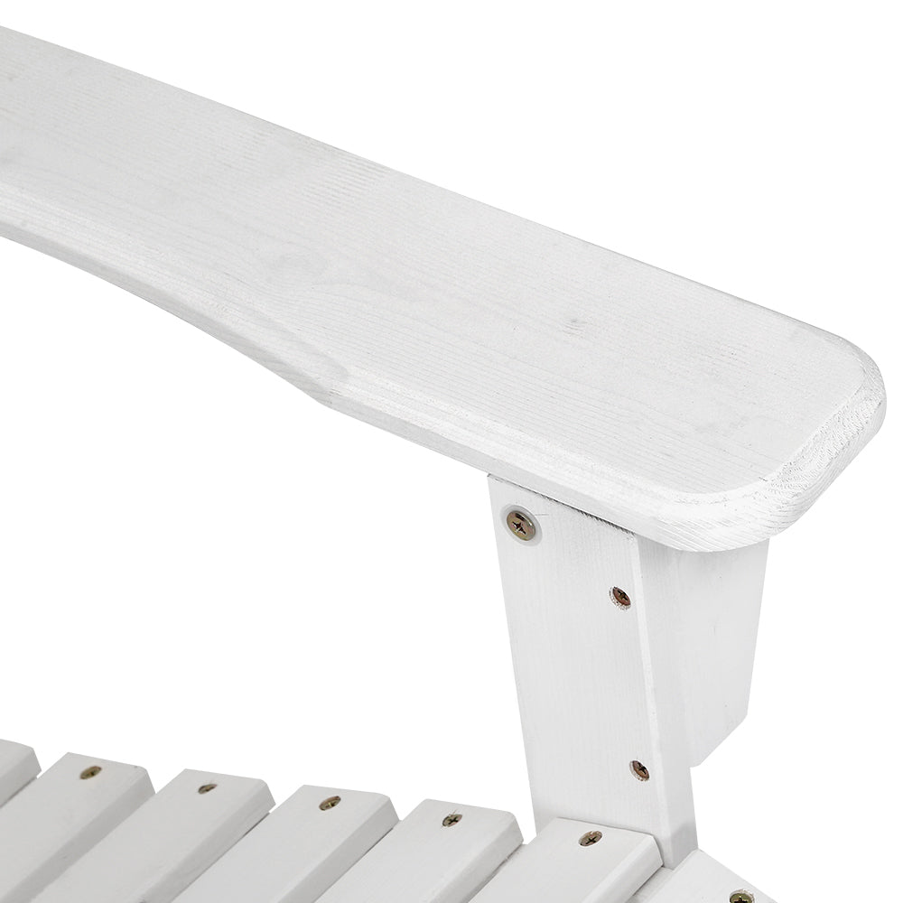 Sun Lounge Beach Chairs - White