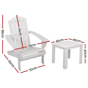 Outdoor White Beach Sun Lounge Chair With Included Table
