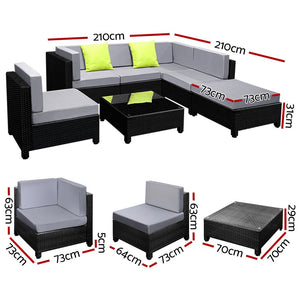 Large 7PCS Sofa Set For Outdoors / Patio