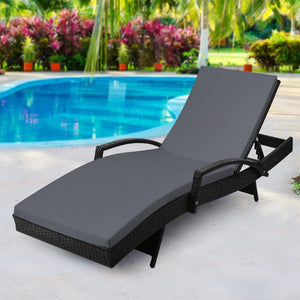 Cool Outdoor Sun Lounge - Black