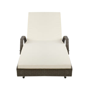Grey Outdoor Sun Lounge Reclined
