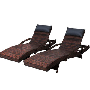 Sun Lounges For Pool Area - 2PCS Set