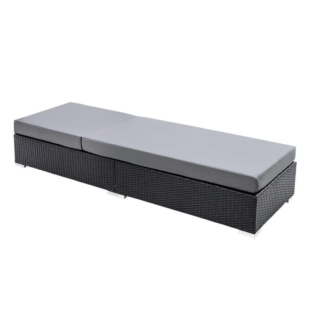 Sun Lounge Chairs For Pool Area - Black / Grey