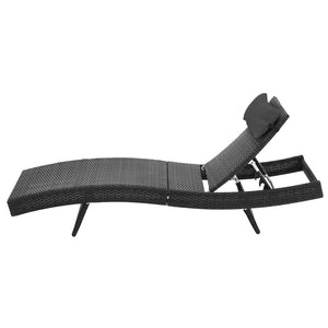 Black Outdoor Sun Lounge Setting / Day Bed