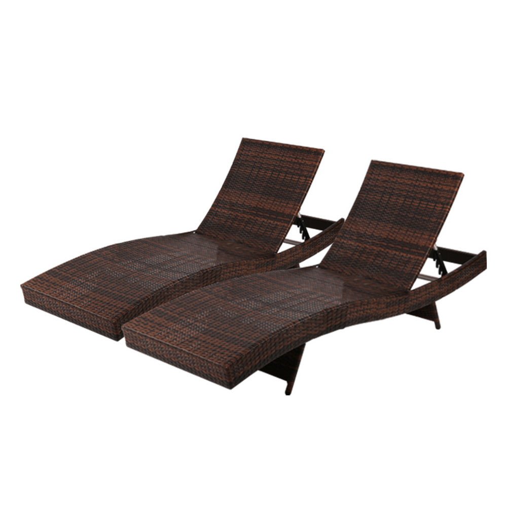 Brown Sun Lounges - 2PCS Kit