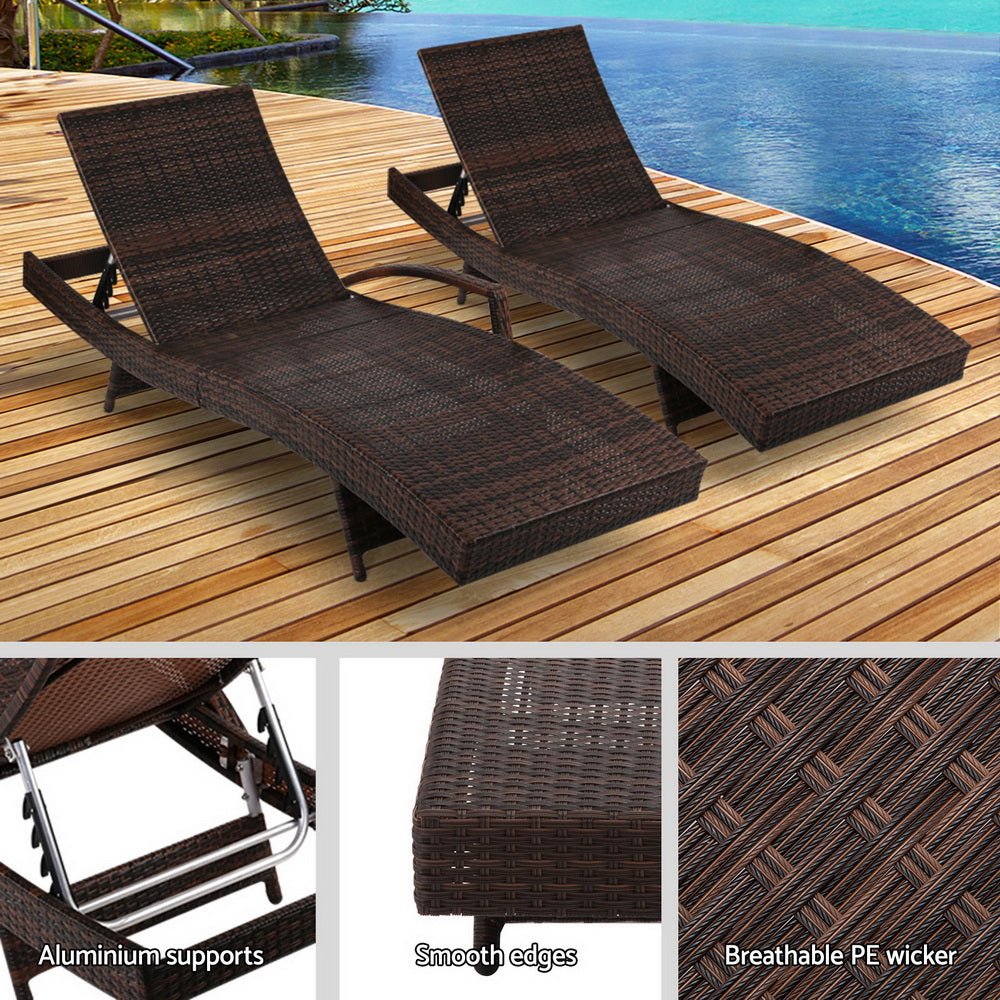 Brown Sun Lounges - 2PCS Kit