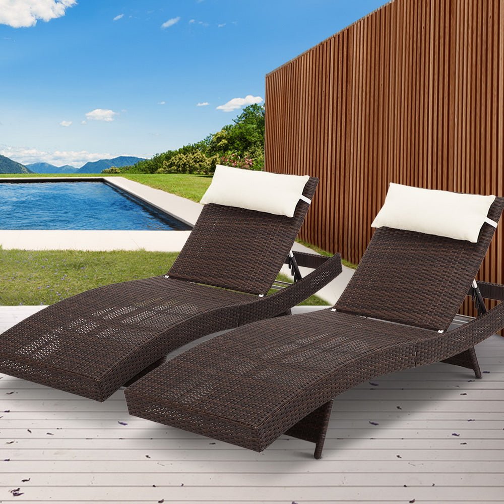 Brown Sun Lounges - 2PCS Kit