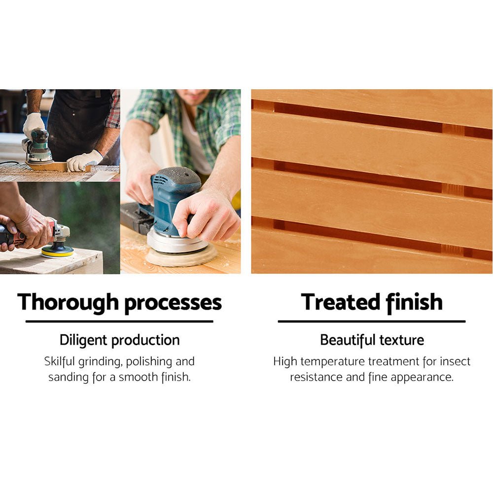 Outdoor Wooden Bench With Storage - 2 Seater