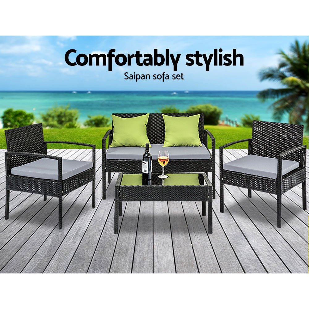 4 Seater Sofa Set For Outdoor Area / Patio - The Hippie House