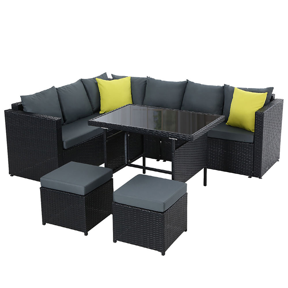 Black Outdoor Dining / Sitting Set