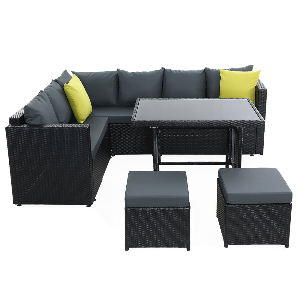 Black Outdoor Dining / Sitting Set