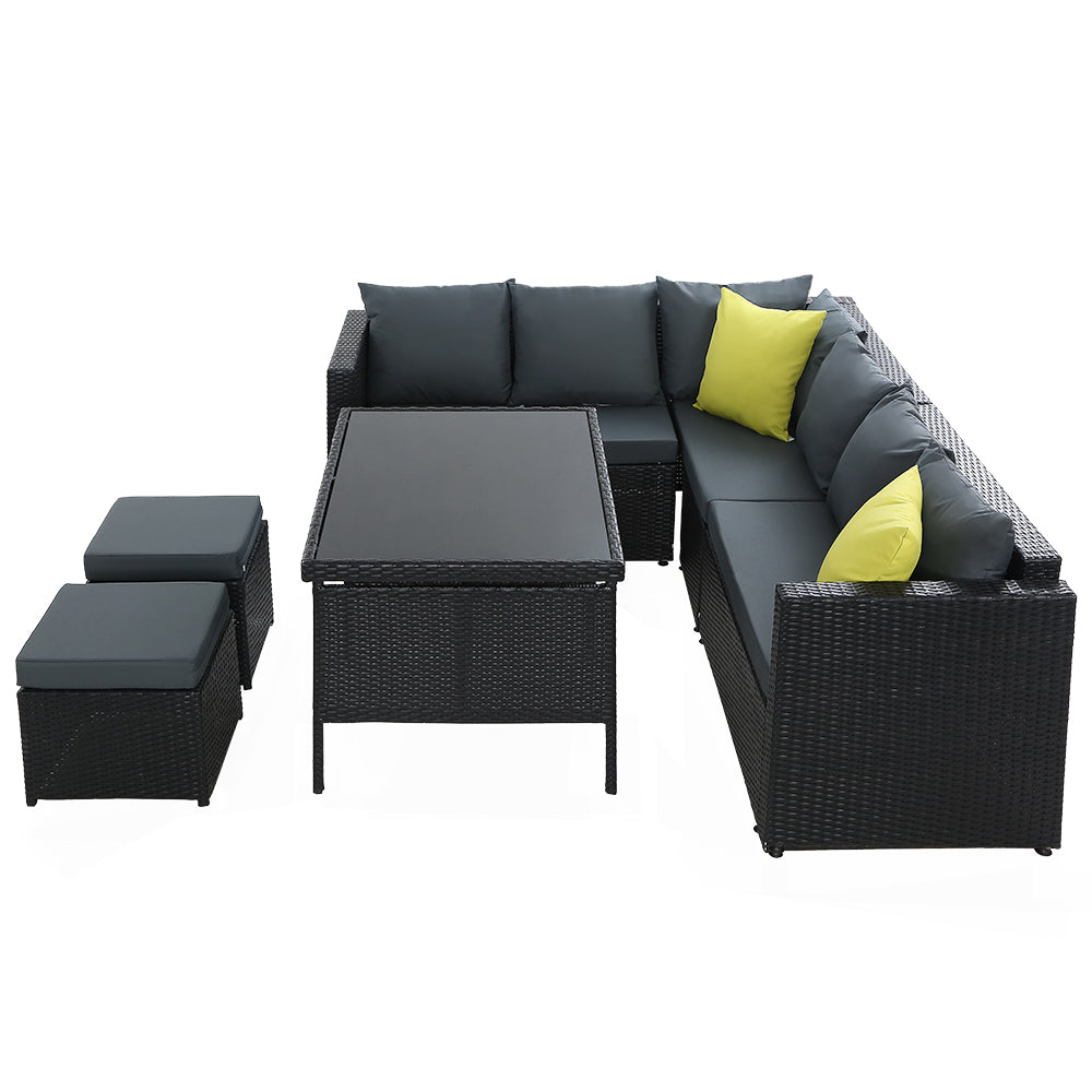 Black Outdoor Dining / Sitting Set