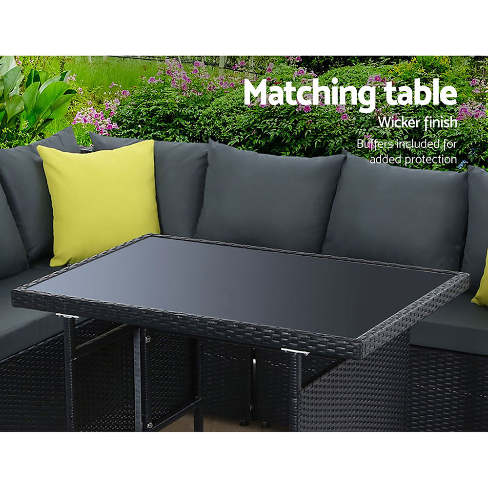 Black Outdoor Dining / Sitting Set