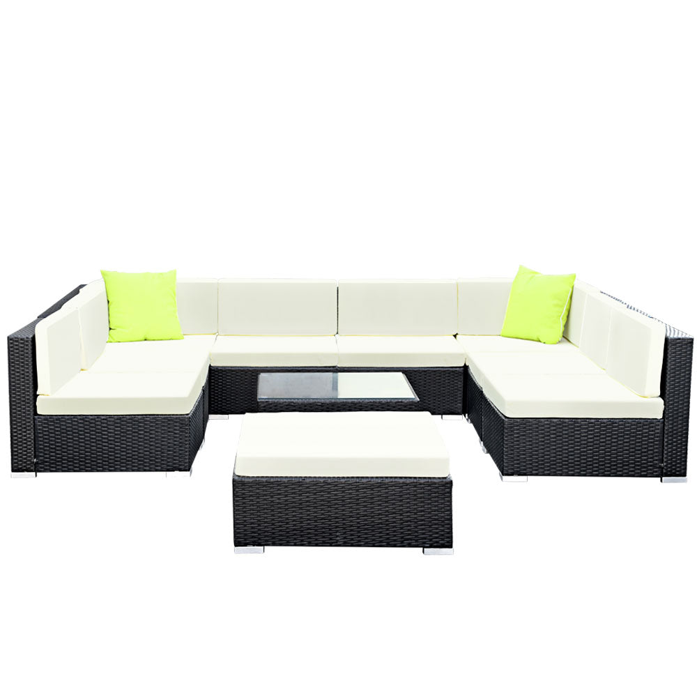 Large 10 Piece Family Outdoor Sitting Furniture Set