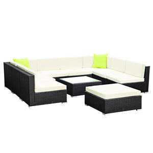 Large 10 Piece Family Outdoor Sitting Furniture Set