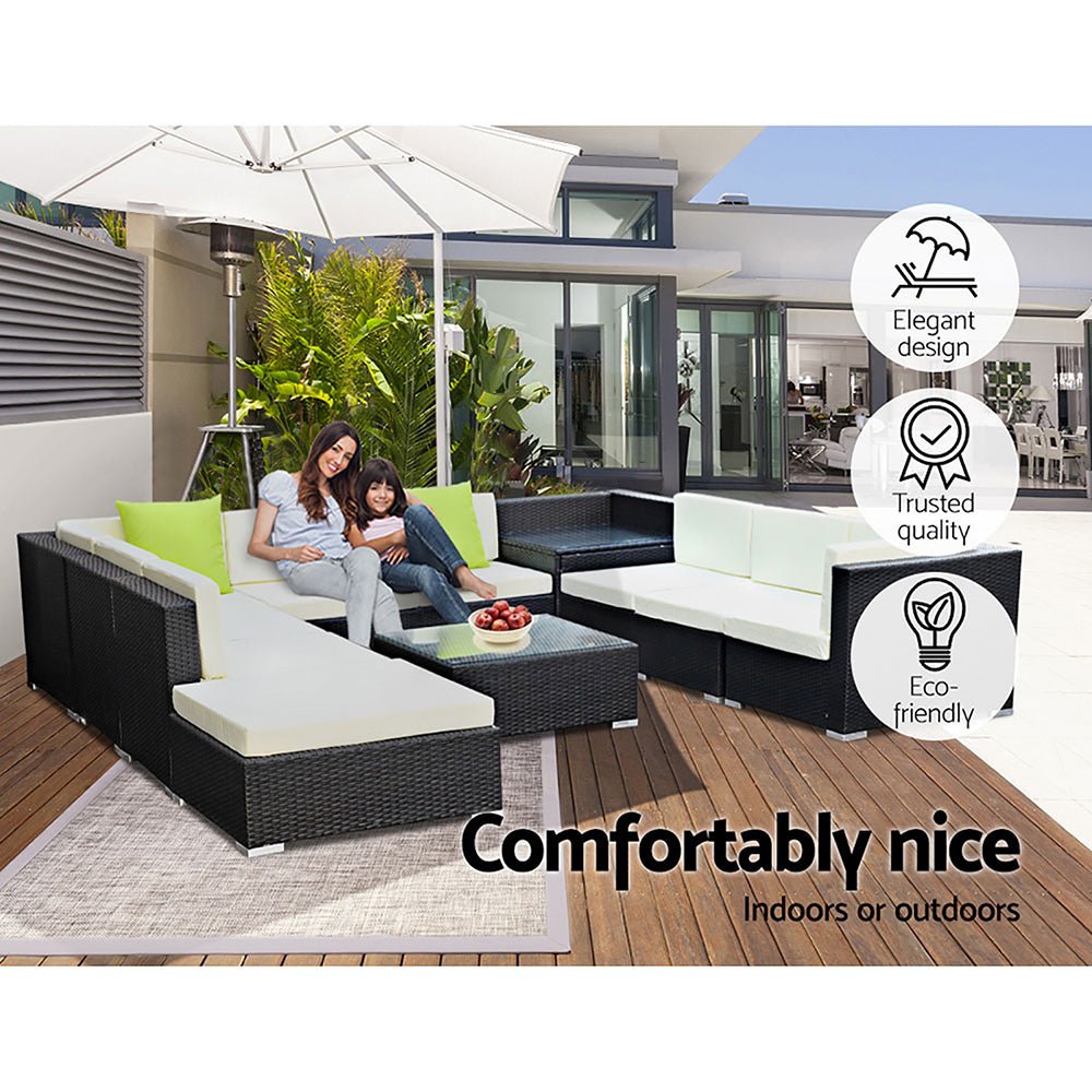Large 11PCS Family Sofa Set With Water Proof Cushions