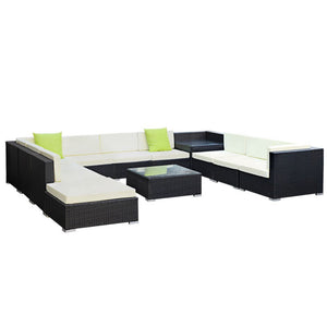 Large 12PCS Family Sofa Set With Cover Included