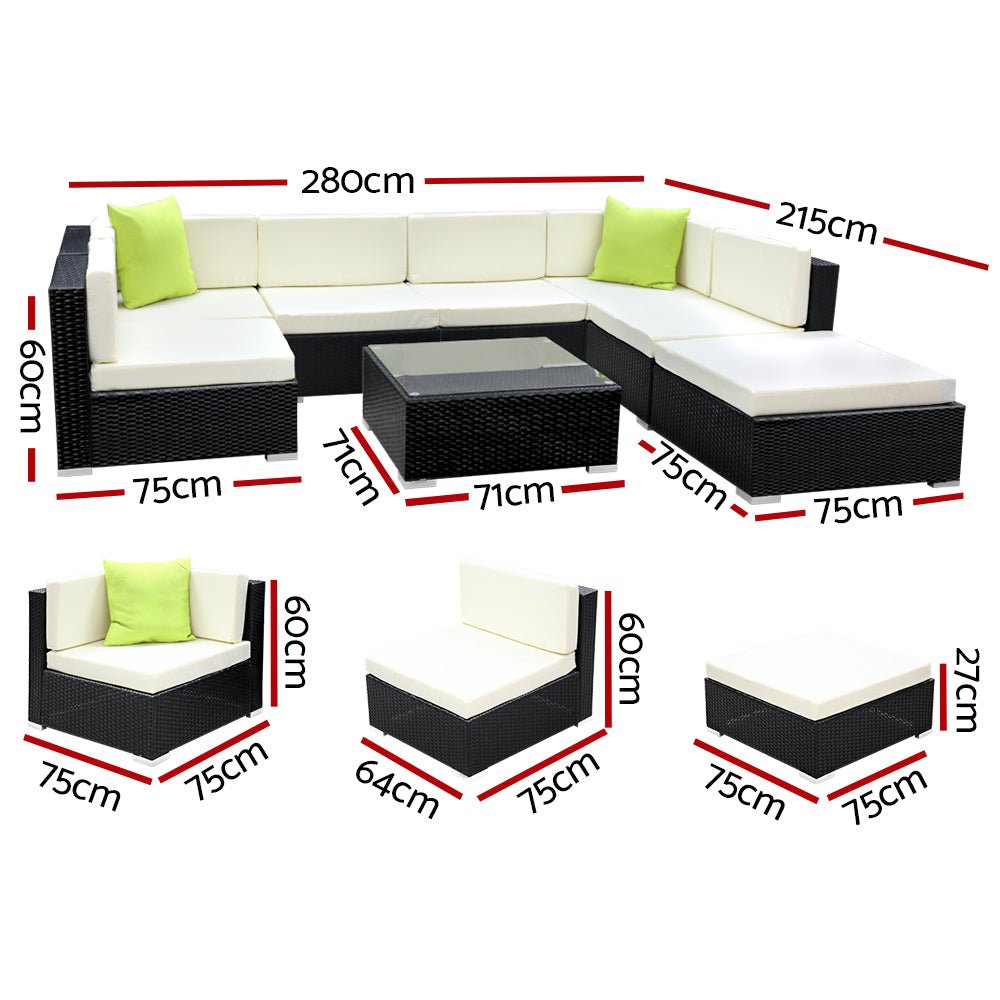 Large 8PCS Outdoor Sofa Set For Patio