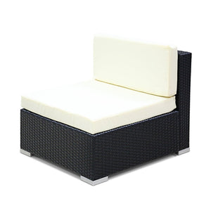 Outdoor Sofa Chair With White Cushions
