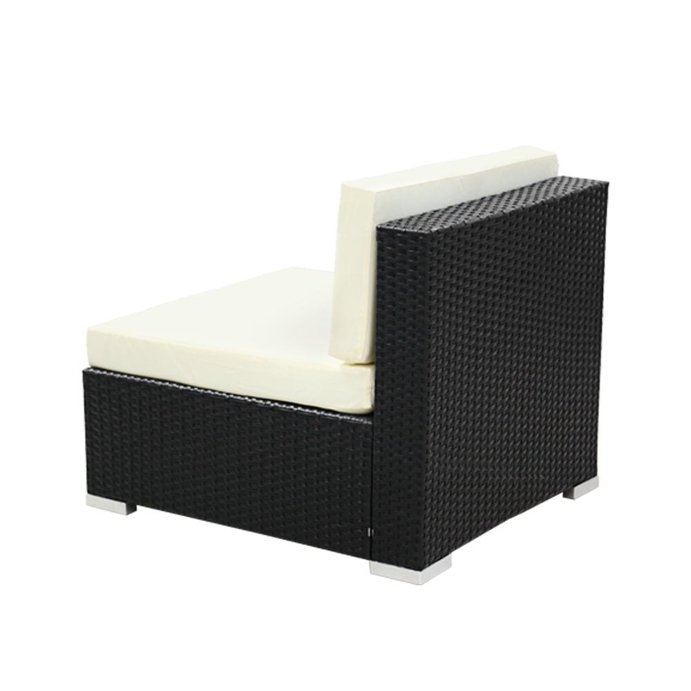 Outdoor Sofa Chair With White Cushions