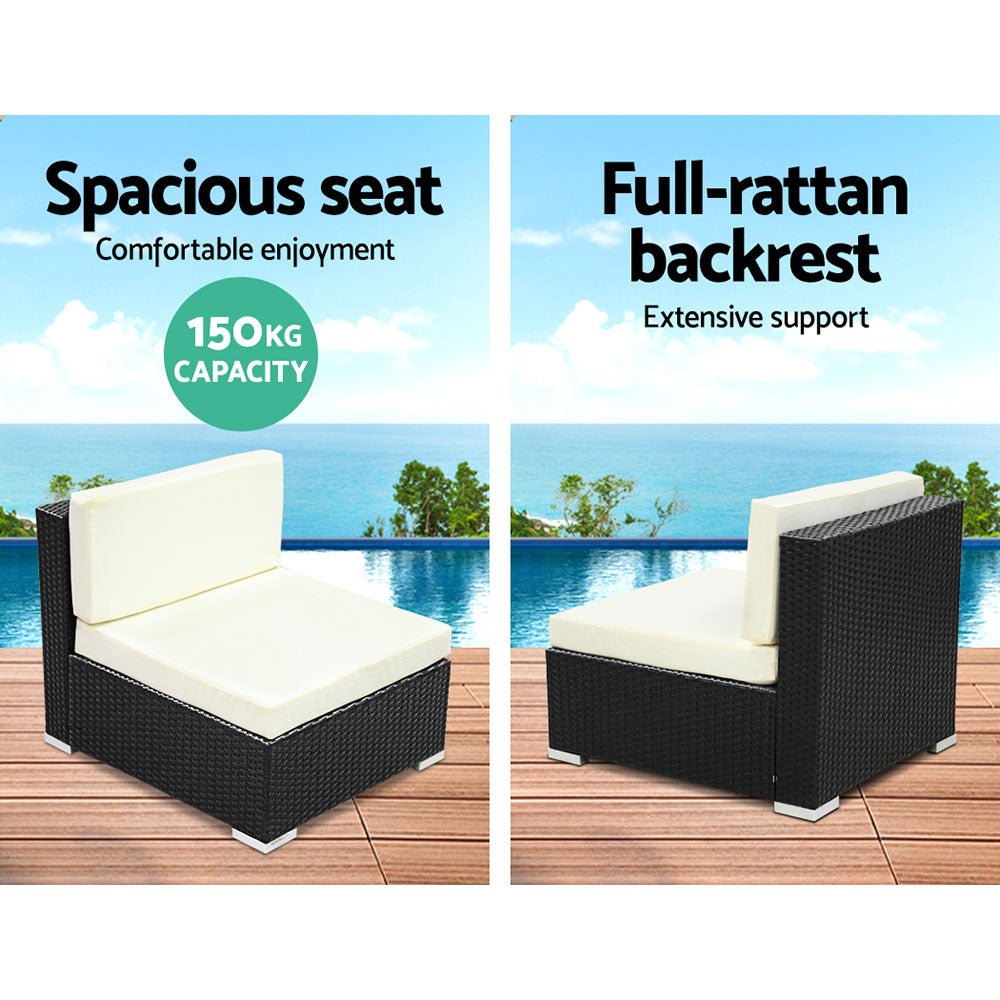Outdoor Sofa Chair With White Cushions