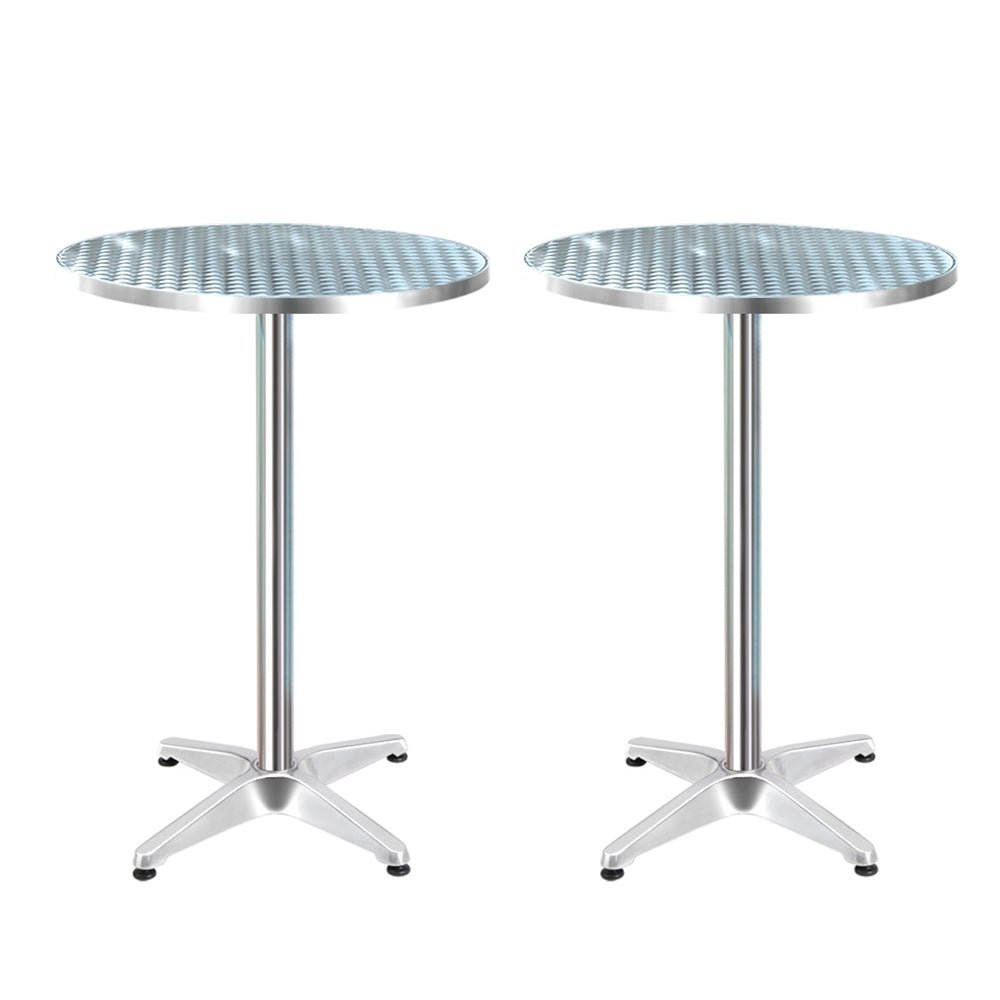 2pcs Aluminum Outdoor Bar Table Set