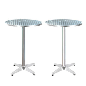2pcs Aluminum Outdoor Bar Table Set