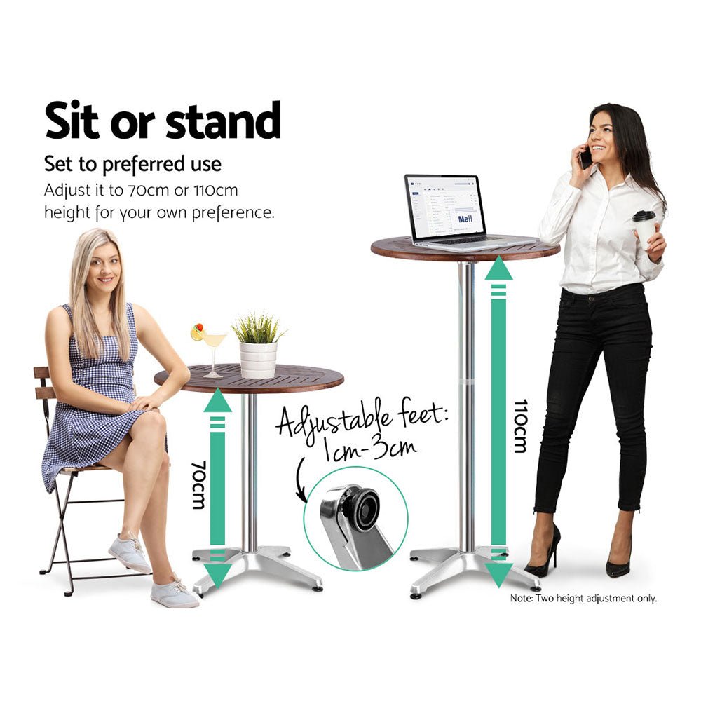 Outdoor Wooden Top Bar Table