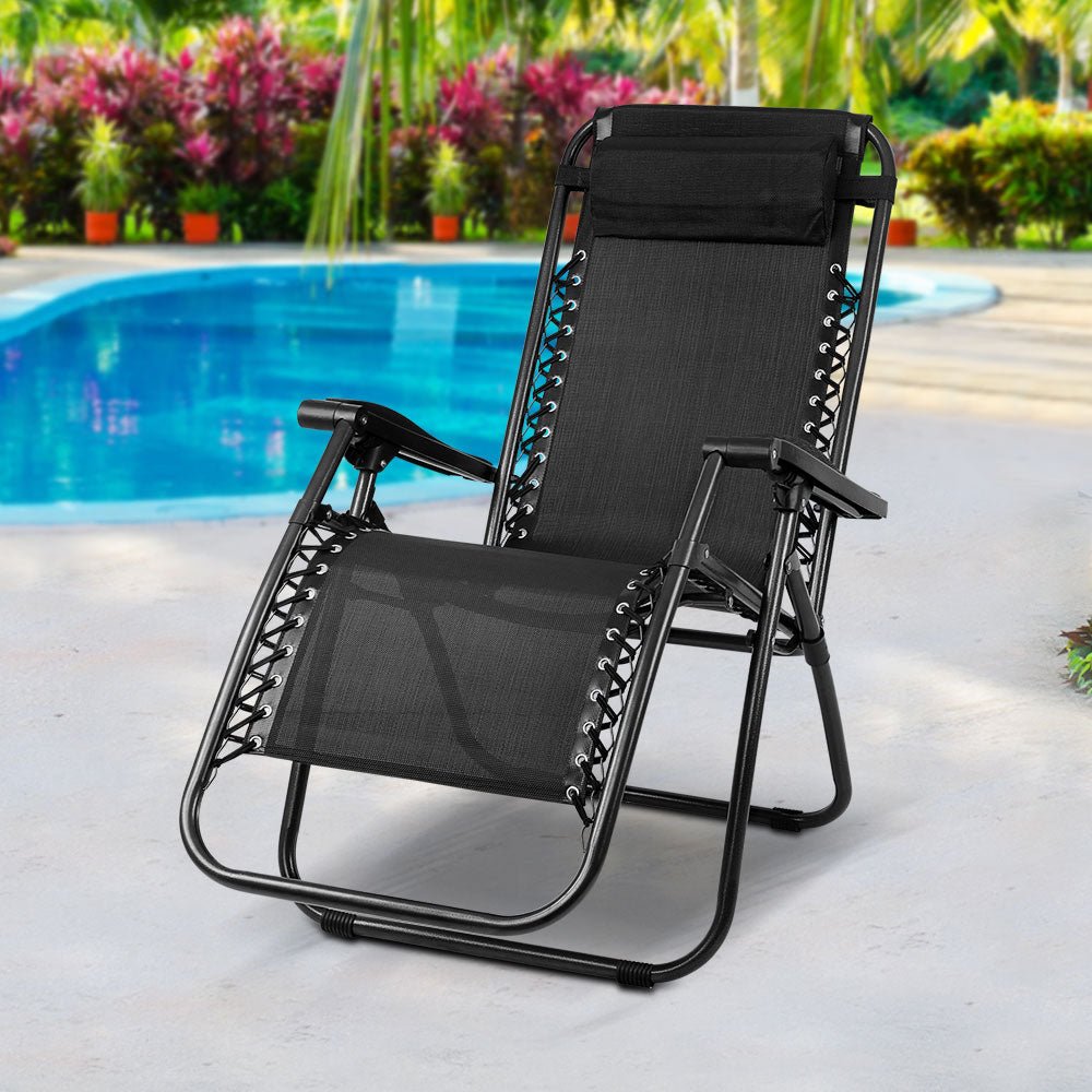 Comfy Portable Black Recliner Chair