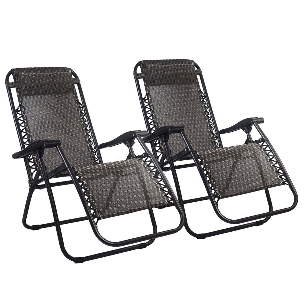 Set Of 2 Zero Gravity Chairs For Garden / Camping