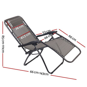 Set Of 2 Zero Gravity Chairs For Garden / Camping