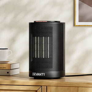Devanti Electric Fan Heater | Portable Ceramic Standing Room Office Heaters - 1200W