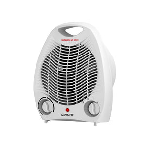 Devanti Electric Fan Heater | Portable Room Office Heaters Hot Cool Wind - 2000W